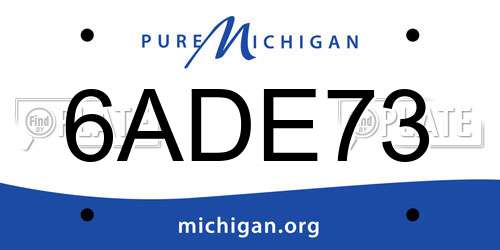 6ADE73 Michigan License Plate
