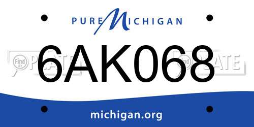 6AK068 Michigan License Plate