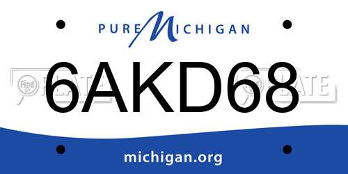 6AKD68 Michigan License Plate