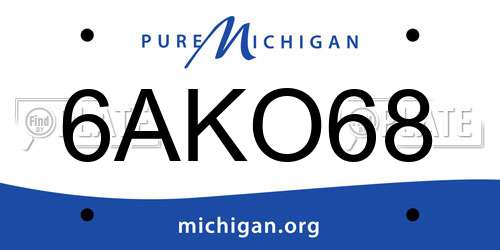 6AKO68 Michigan License Plate