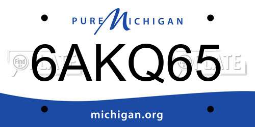 6AKQ65 Michigan License Plate