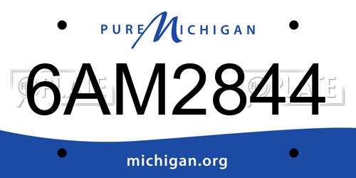 6AM2844 Michigan License Plate