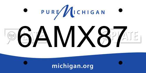 6AMX87 Michigan License Plate