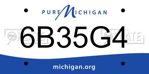 6B35G4 Michigan License Plate