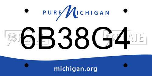 6B38G4 Michigan License Plate