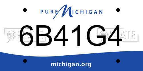 6B41G4 Michigan License Plate