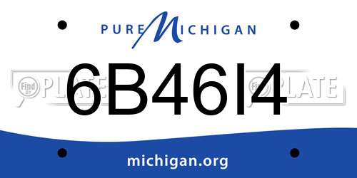 6B46I4 Michigan License Plate