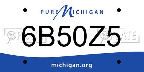 6B50Z5 Michigan License Plate