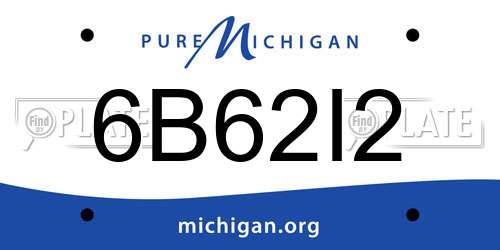 6B62I2 Michigan License Plate