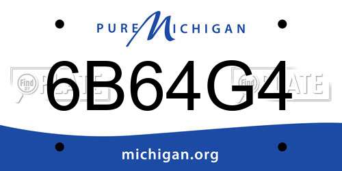 6B64G4 Michigan License Plate