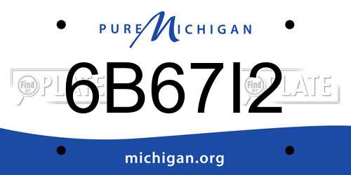 6B67I2 Michigan License Plate