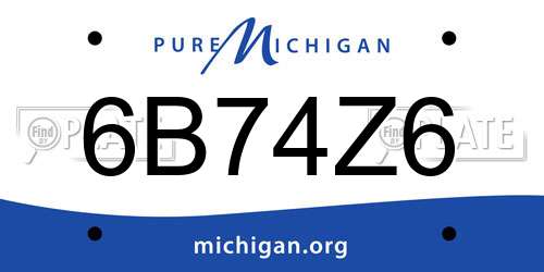 6B74Z6 Michigan License Plate