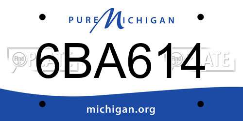 6BA614 Michigan License Plate