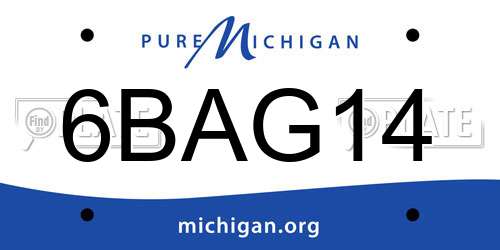 6BAG14 Michigan License Plate