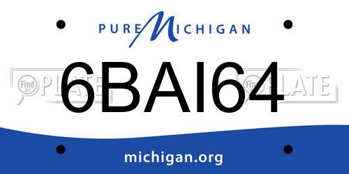 6BAI64 Michigan License Plate