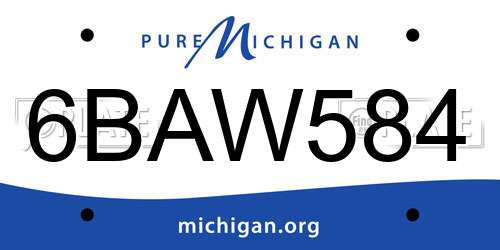 6BAW584 Michigan License Plate