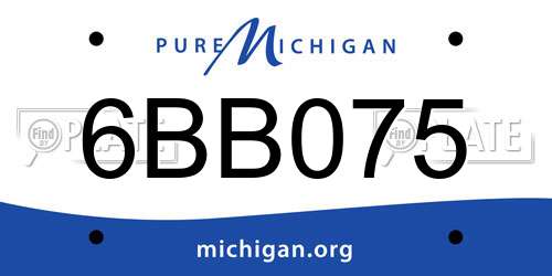 6BB075 Michigan License Plate