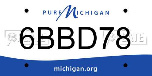 6BBD78 Michigan License Plate
