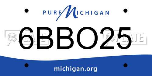 6BBO25 Michigan License Plate