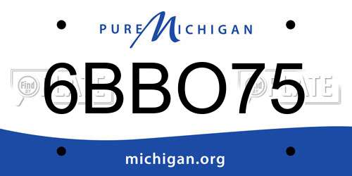 6BBO75 Michigan License Plate