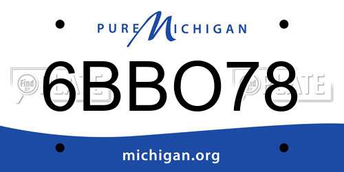 6BBO78 Michigan License Plate