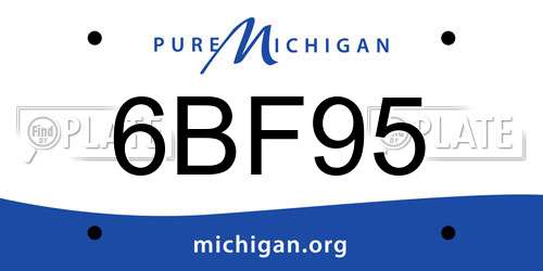 6BF95 Michigan License Plate
