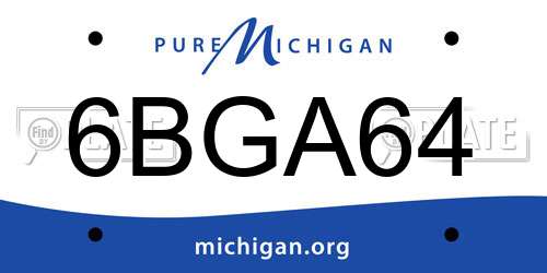 6BGA64 Michigan License Plate