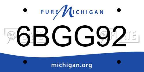 6BGG92 Michigan License Plate