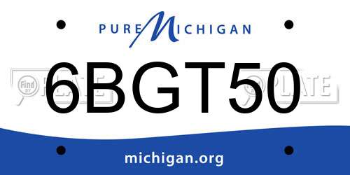 6BGT50 Michigan License Plate