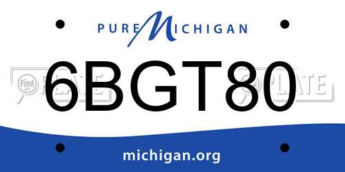 6BGT80 Michigan License Plate