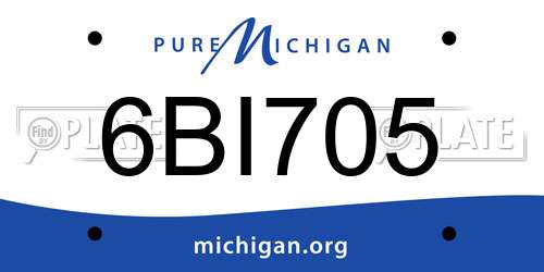 6BI705 Michigan License Plate
