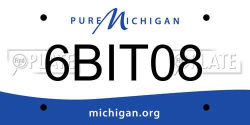 6BIT08 Michigan License Plate