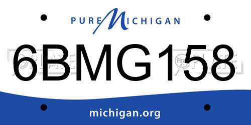 6BMG158 Michigan License Plate