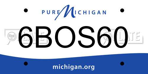 6BOS60 Michigan License Plate