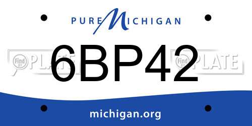 6BP42 Michigan License Plate