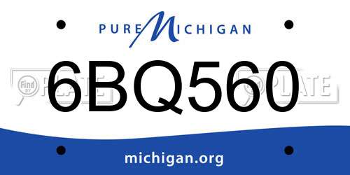 6BQ560 Michigan License Plate