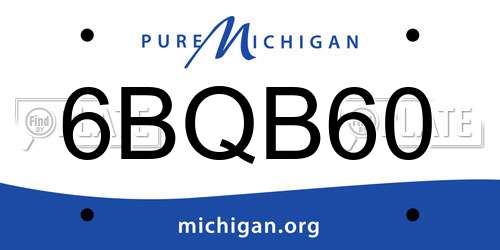6BQB60 Michigan License Plate