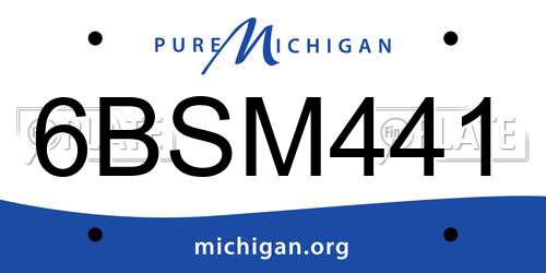 6BSM441 Michigan License Plate