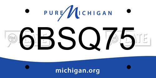 6BSQ75 Michigan License Plate