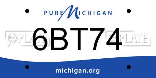 6BT74 Michigan License Plate