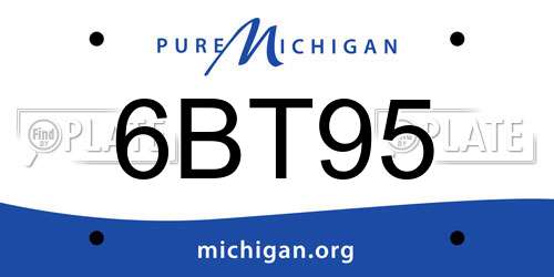 6BT95 Michigan License Plate