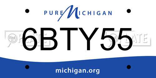 6BTY55 Michigan License Plate