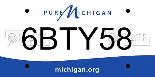 6BTY58 Michigan License Plate