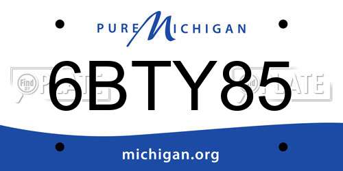 6BTY85 Michigan License Plate