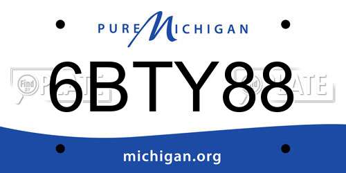 6BTY88 Michigan License Plate