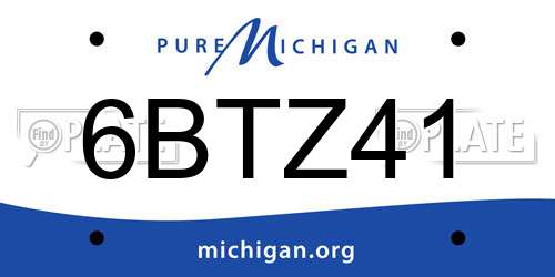 6BTZ41 Michigan License Plate