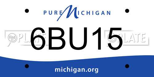 6BU15 Michigan License Plate