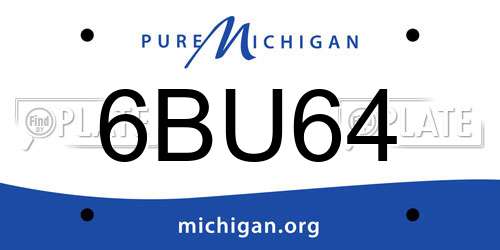 6BU64 Michigan License Plate