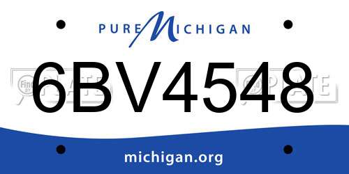 6BV4548 Michigan License Plate