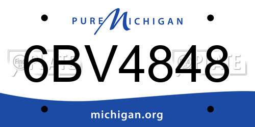 6BV4848 Michigan License Plate